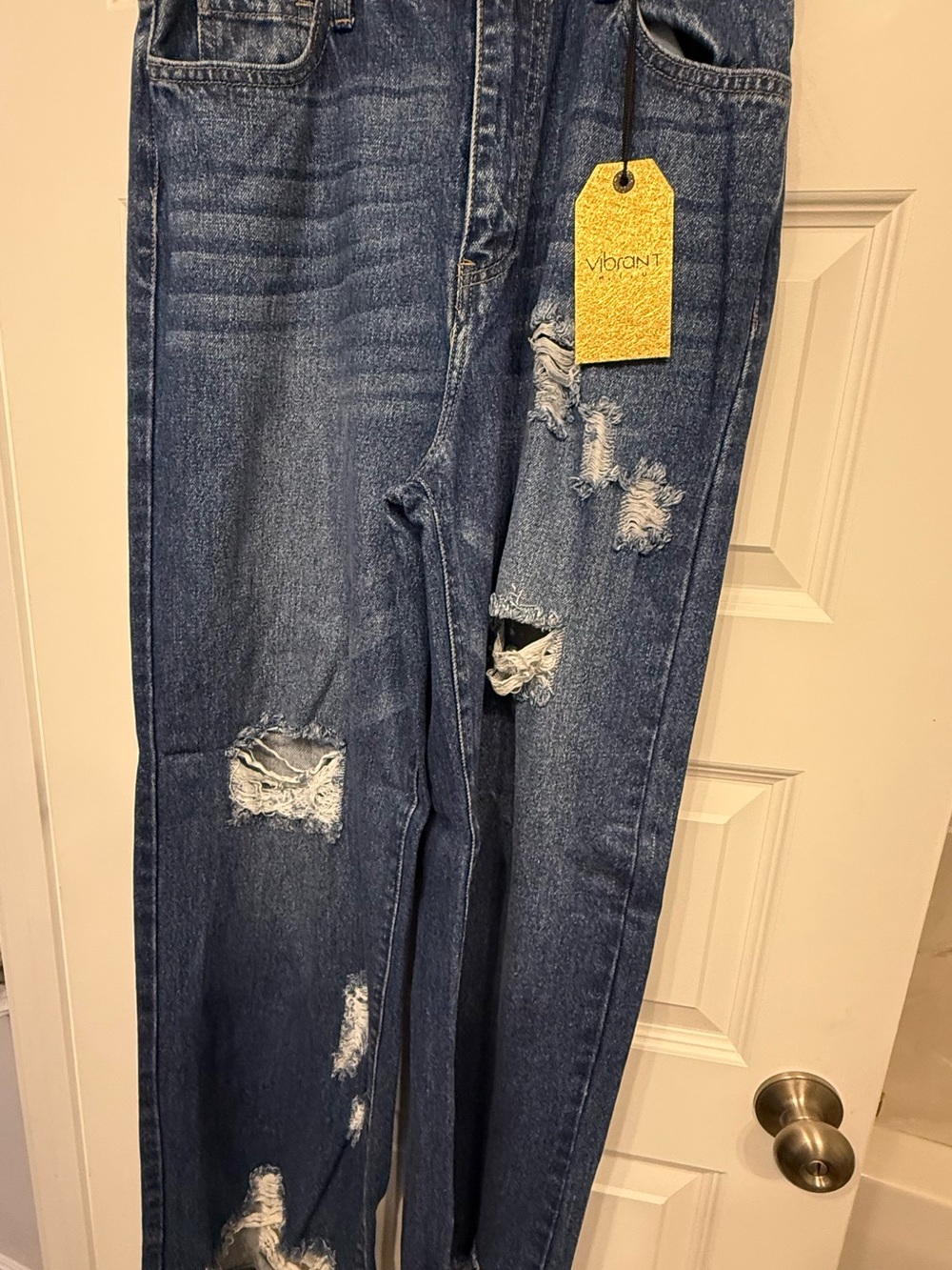Vibrant M.I.U. Women's Blue Jeans Size 7 W27 NWT Straight Wide Leg